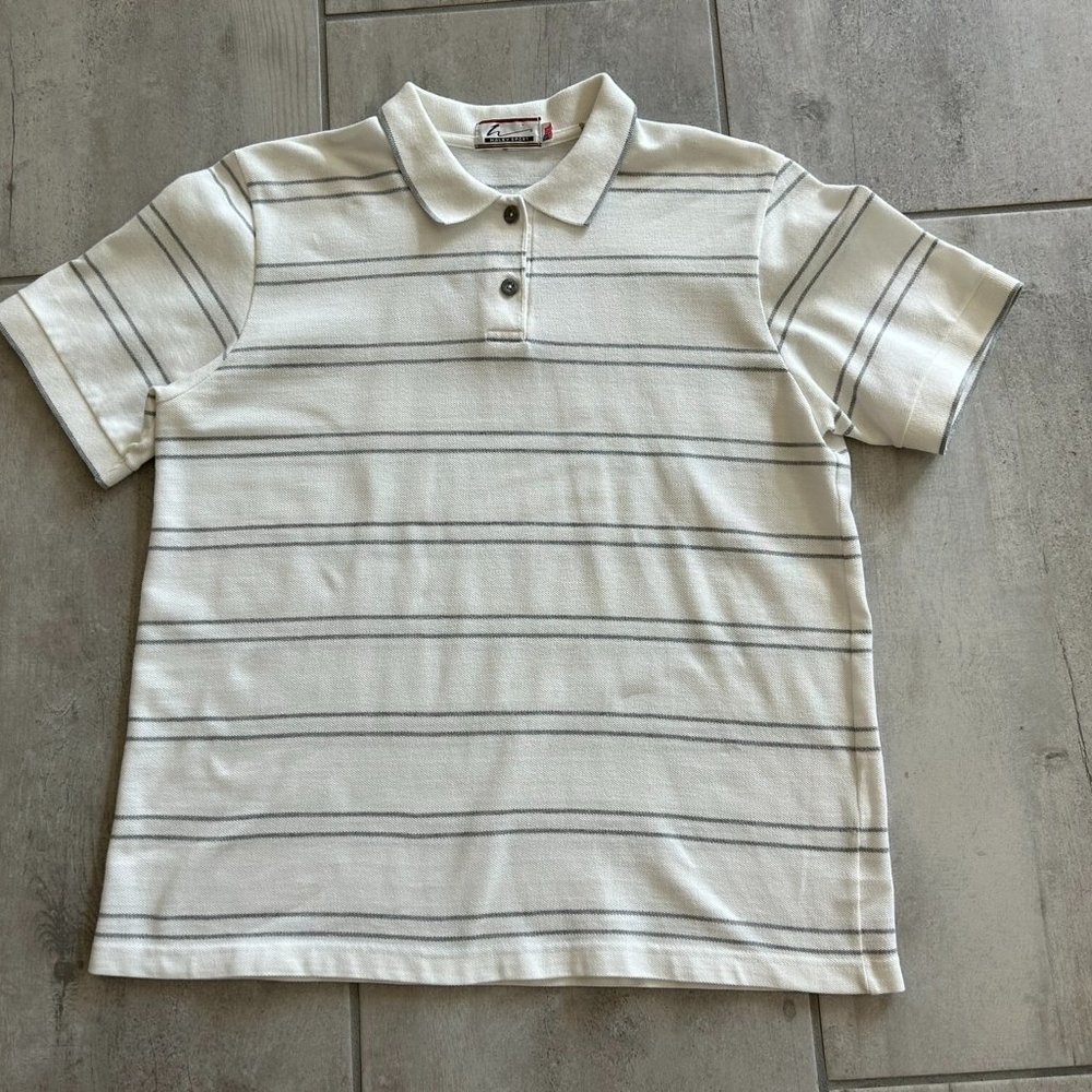 EUC Gray/White HALEY SPORT Golf/Leisure Shirt- Size Medium/ Large